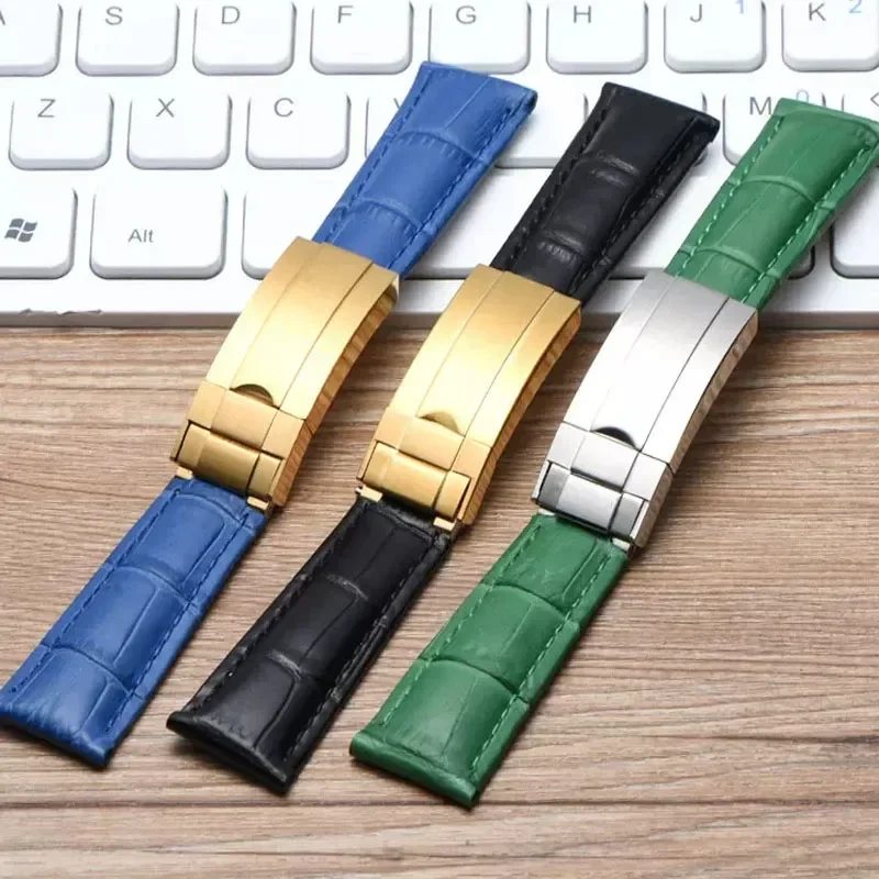 Watch Band For Rolex SUBMARINER Yacht-Master DAYTONA GMT Crocodile Grain Genuine Leather Men's Watch Strap Accessories  20mm