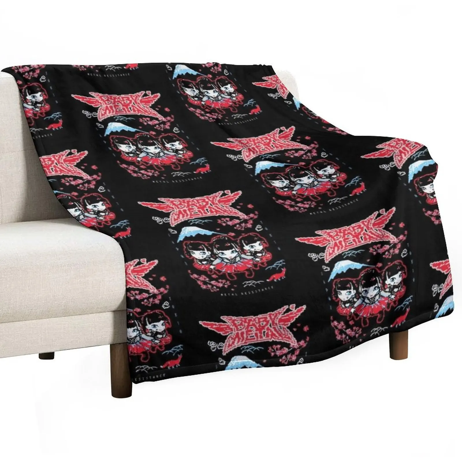 Baby Metal Tokyo Throw Blanket Plaid on the sofa funny gift Extra Large Throw Soft Plaid Bed Fashionable Plush Blankets