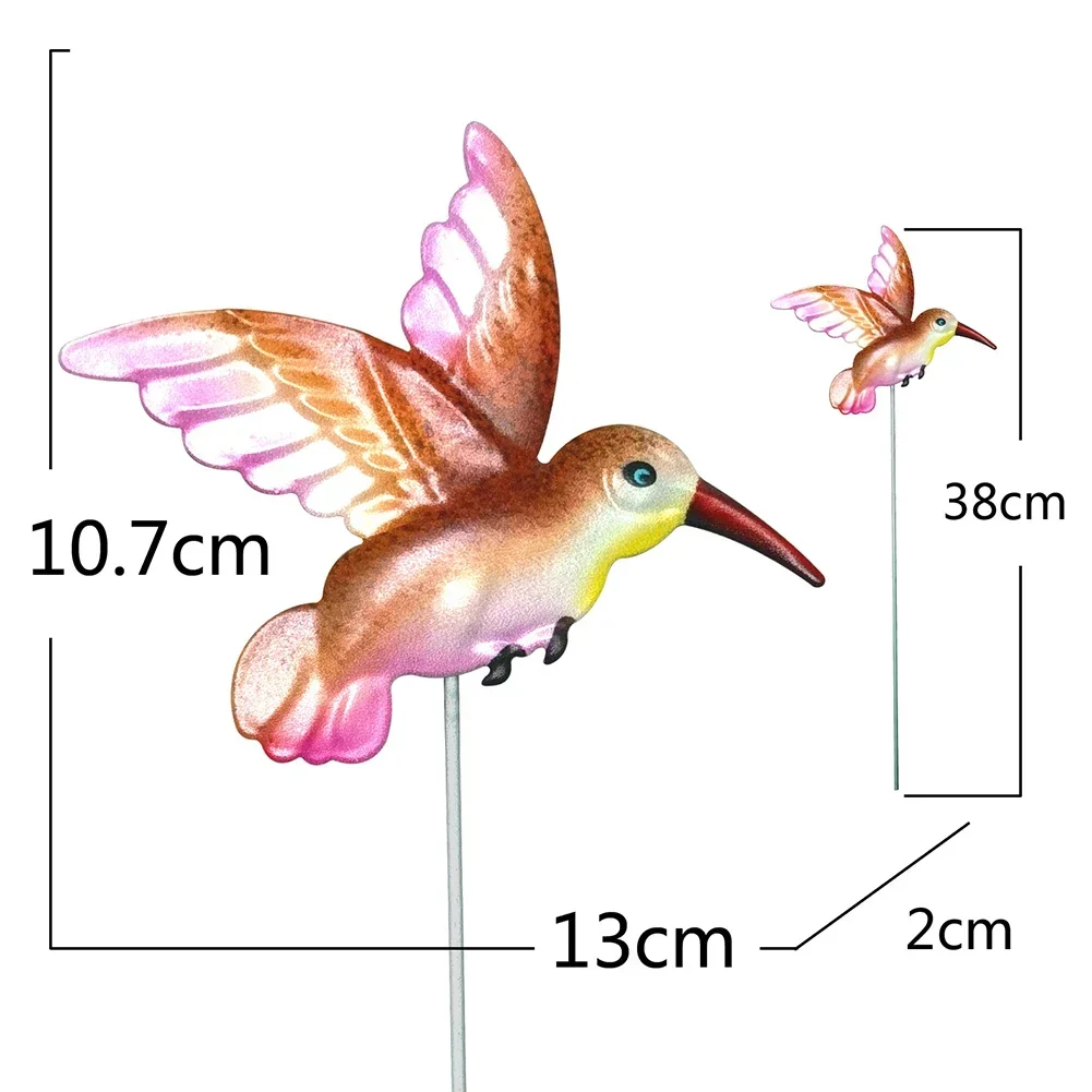 1szt Metalowe paliki kolibrów Rzeźba artystyczna Zewnętrzna żelazna ozdoba Ogród / wystrój domu Ogród podwórkowy Dekoracja ptaka Dekoracja zewnętrzna