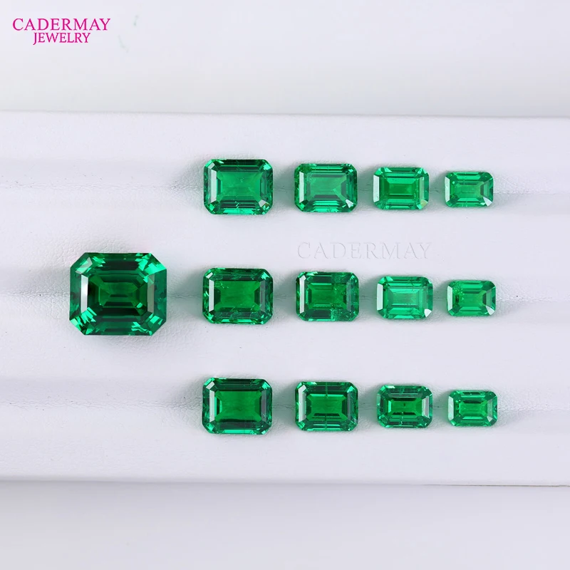 Tsavorite Yttrium Aluminium Garnet YAG Loose Gemstone 5x7mm-12x14mm Emerald Shape Synthetic YAG Loose Stones For Jewelry Making