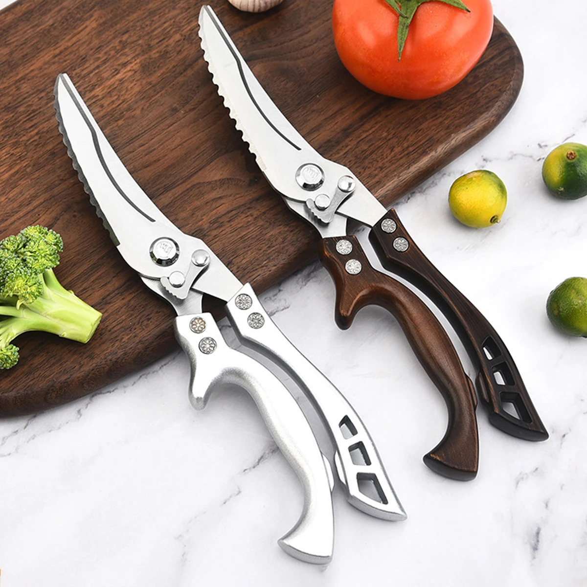 Leeseph Poultry Shears, Heavy Duty Kitchen Shears with Serrated Edge, Stainless Steel Kitchen Scissors for Chicken, Bone, Meat