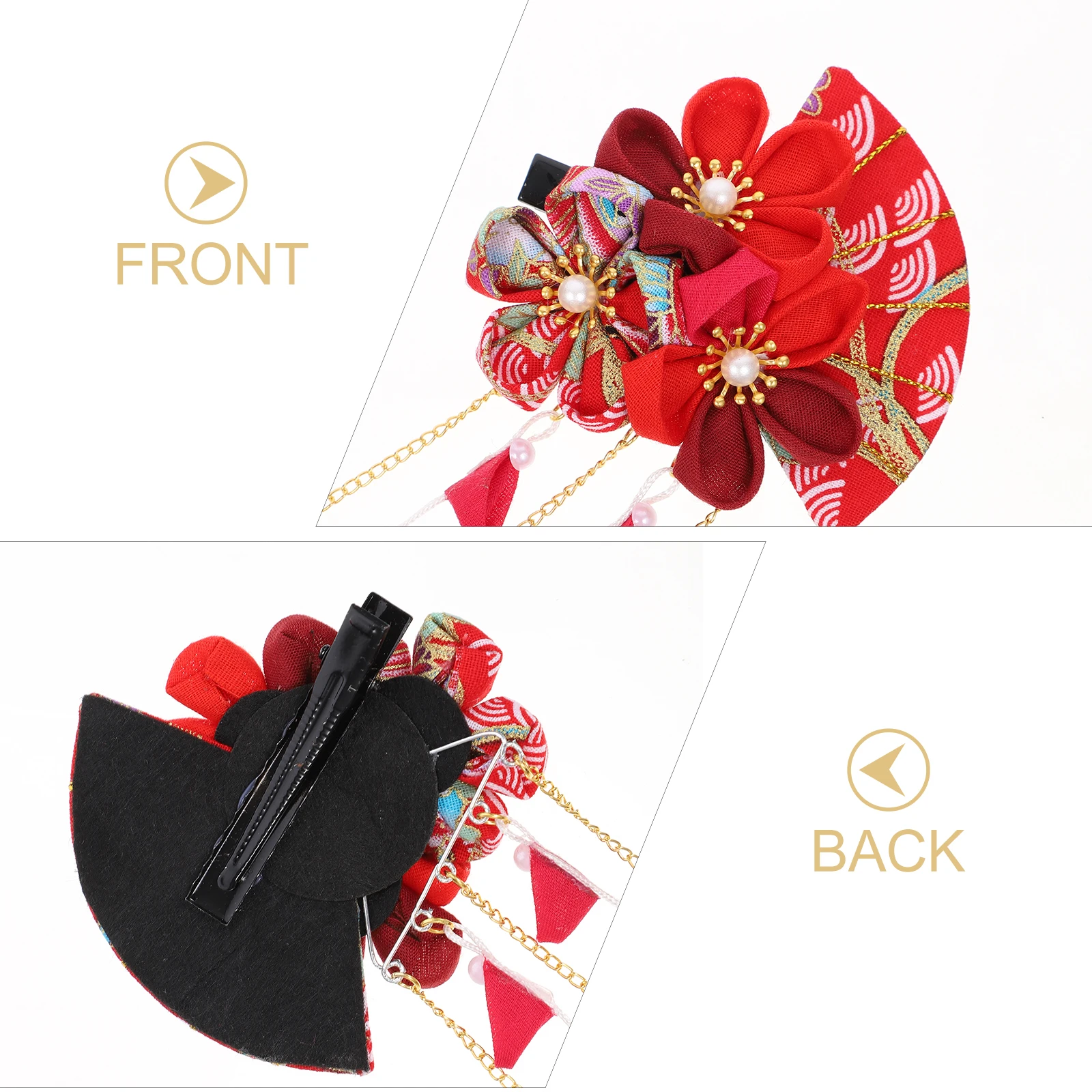 

Hair Accessories Wedding Guest Japanese Style Hairpin Decoration Clip for The Flowers Red