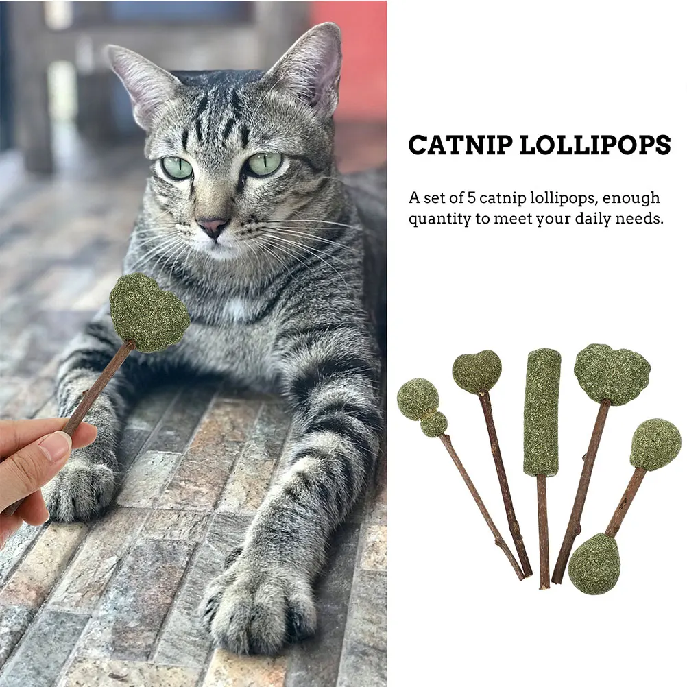

10 Pcs Catnip Lollipops Natural Sticks Balls Toys Catnip Ball Snacks Pet Supplies Kittens Play Chew Teeth Cleaning