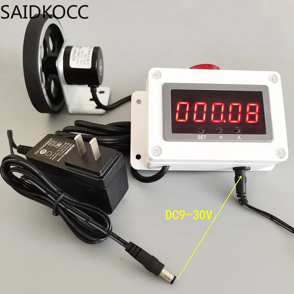 Industrial Roller Type High-Precision Meter Counter Yard Counter Digital Display Electronic Code Encoder Alarm Meter 100-240V