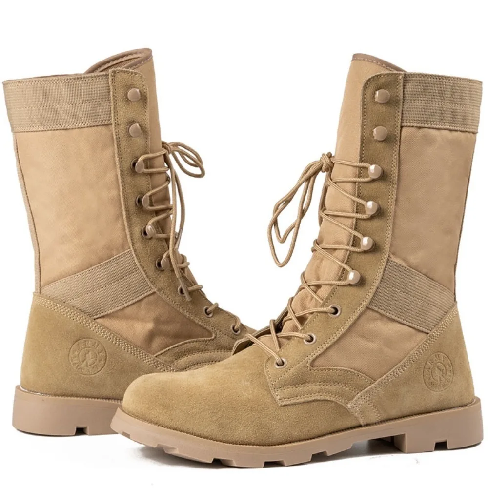 New 2025 Men's Winter High-Top Ultra-Light Tactical Boots Desert Training Mountain Climbing Shoes Synthetic Upper Plastic Sole