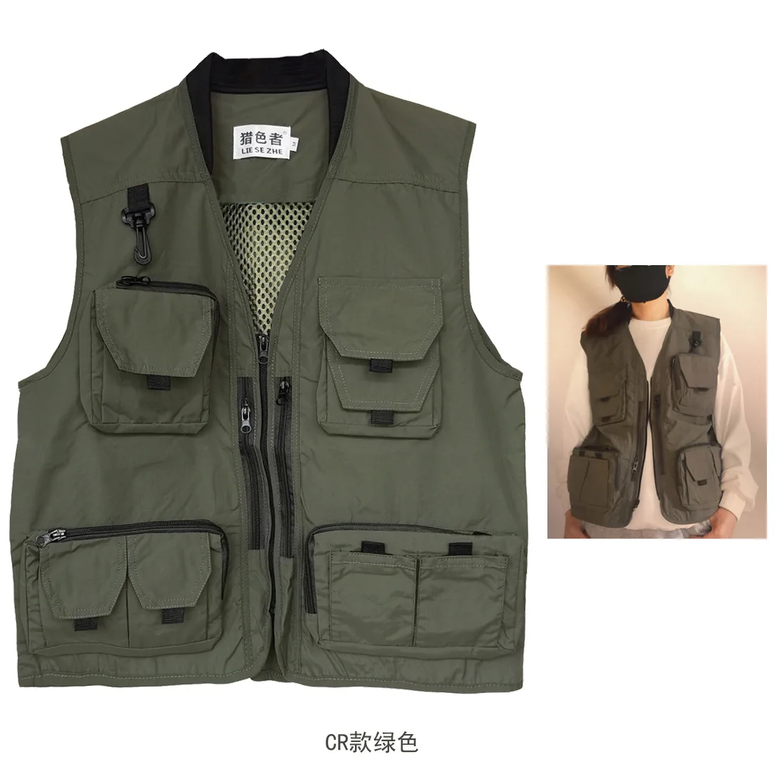 Chaleco de caza y pesca al aire libre, chaquetas de motociclista, ropa para hombre, chaqueta sin mangas de montañismo con múltiples bolsillos, ropa de trabajo para acampar