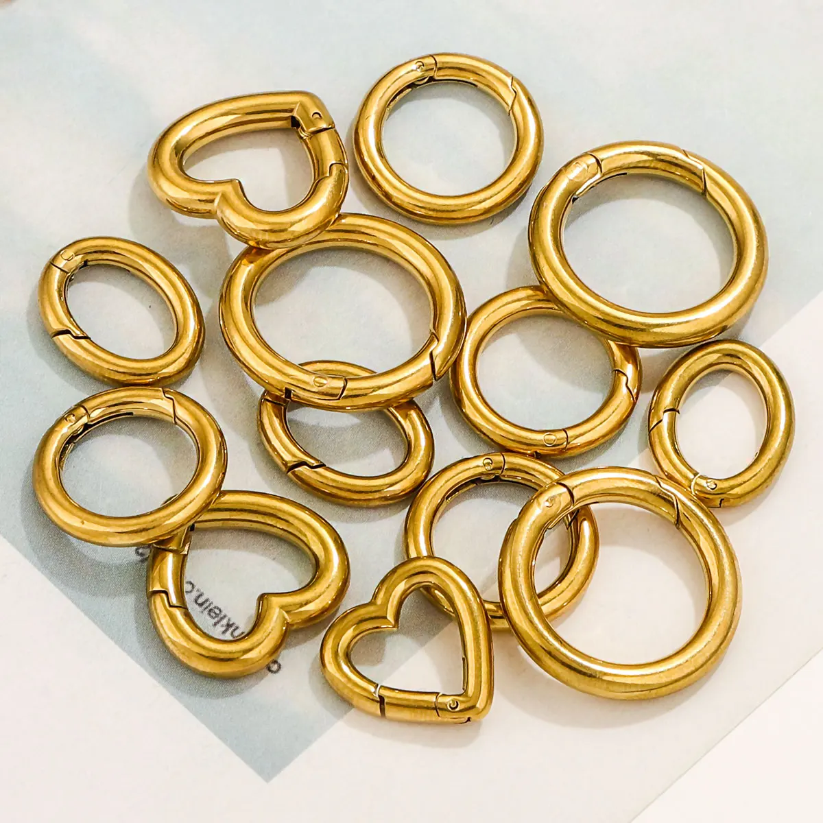 2 PCS Charm Stainless Steel Buckle Heart Circular Connector DIY Necklace Jewelry Making Lobster Buckle Accessories Wholesale