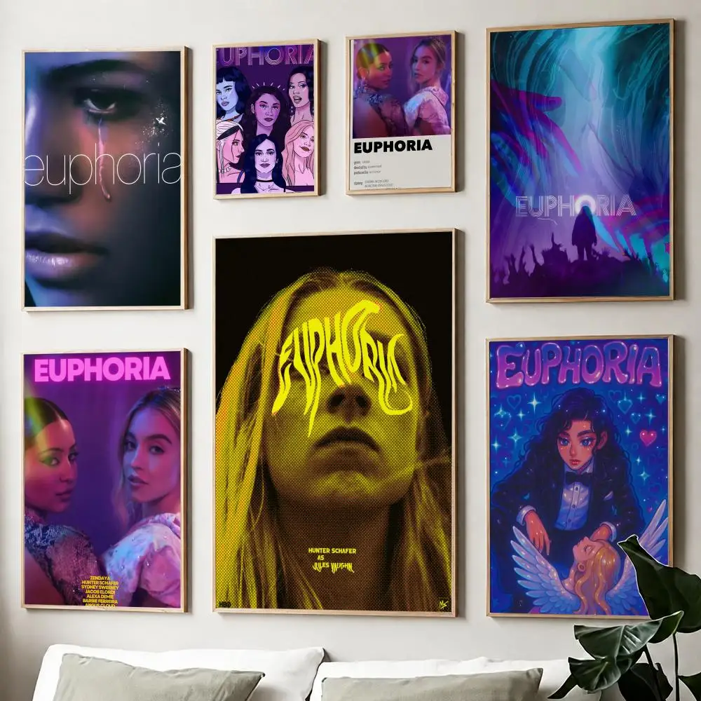 Affiche de télévision Euphoria, impression sur papier, décoration artistique pour la maison, le salon, la chambre à coucher, l'entrée, le bar, le café