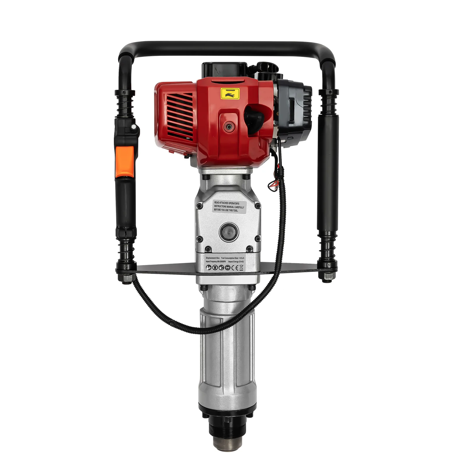 52CC 2-stroke gasoline pile driver Gardens Air Cooling, Single-cylinder 1900W 6500RPM 55-70mm socket ground auger