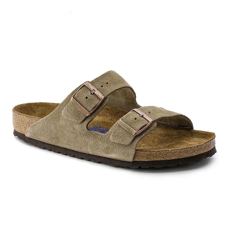 Spring Summer Soft Footbed Suede Sandals Women And Men Fashion Wear outside Couples Wear Cork Slippers Retro Clogs Shoes