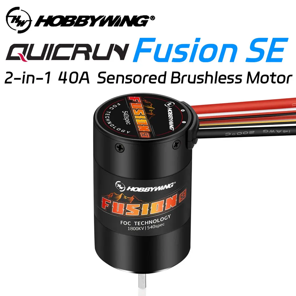 

Hobbywing QuicRun Fusion SE 40A 1200KV&1800KV Sensored Brushless Motor 2-in-1 FOC system For 1/10 RC Model Crawler Accessories