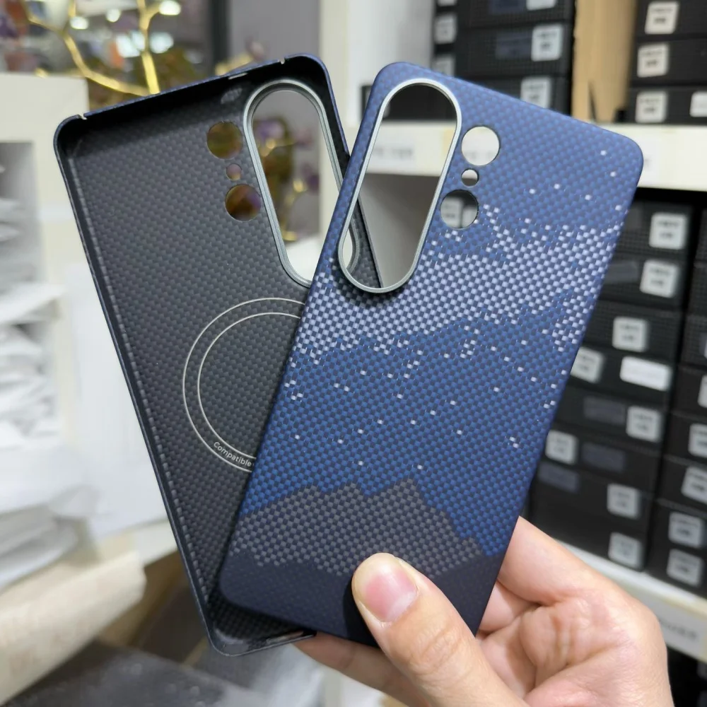 

Магнитный премиальный чехол из арамидного углеродного волокна для Samsung Galaxy S26 Ultra, матовая задняя крышка