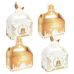 4 Stuks Eid Mubarak Geschenkdoos 2024 Ramadan Mubarak Biscuit Snoep Snack Verpakking Zak Benodigdheden Islamitische Moslim Feest Decoratie