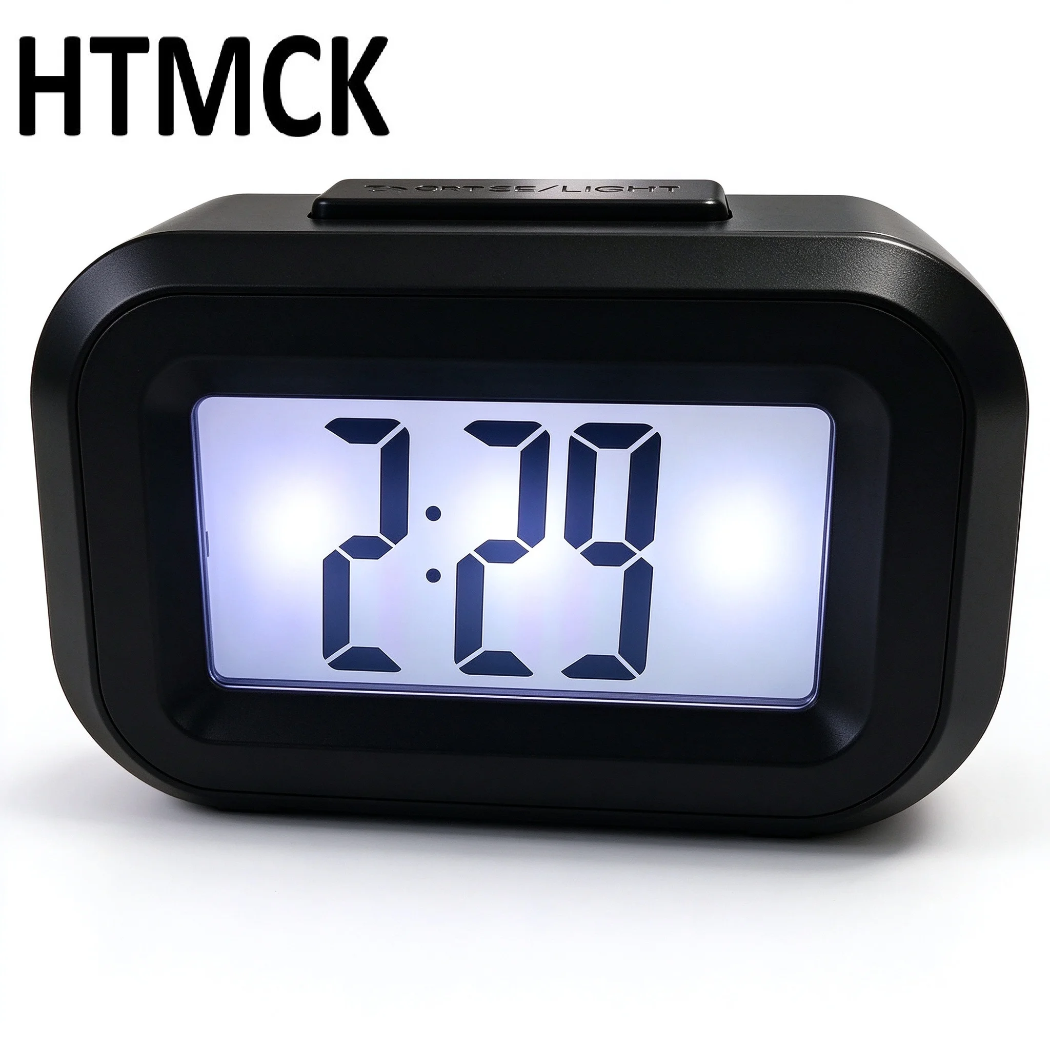 Relógio despertador inteligente HTMCK Mini para crianças e estudantes, gerenciador de tempo, temporizador silencioso para cabeceira, relógio eletrônico pequeno para mesa.