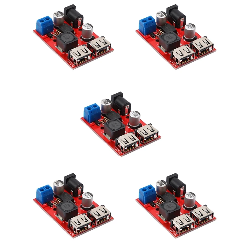 5X LM2596 LM2596S Dual USB DC-DC 9V 12V 24V 36V To 5V 3A Step Down Buck Converter Board Car Charger Solar Power Module