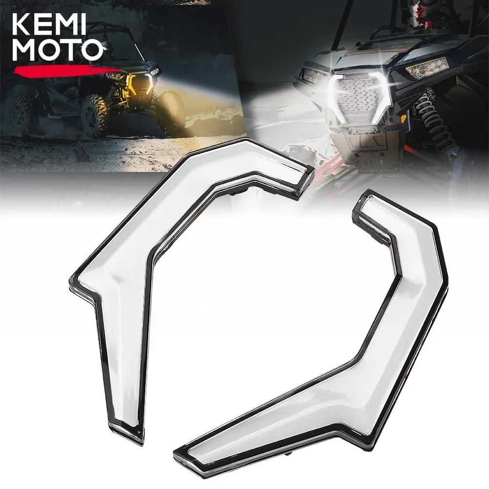 

KEMIMOTO LED Front Signature Assembly Turn Signal Fang Lights Compatible with Polaris RZR XP 1000/ XP 4 1000 /900 2014-2017