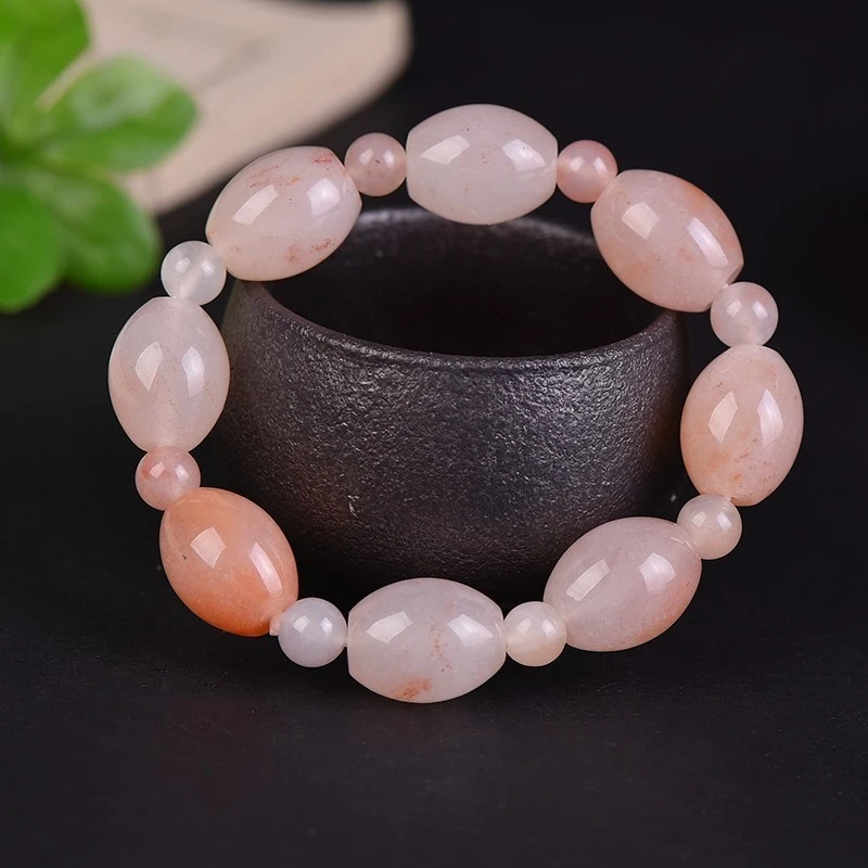 

Новый натуральный изысканный браслет с цветком персика, браслет с паспарту