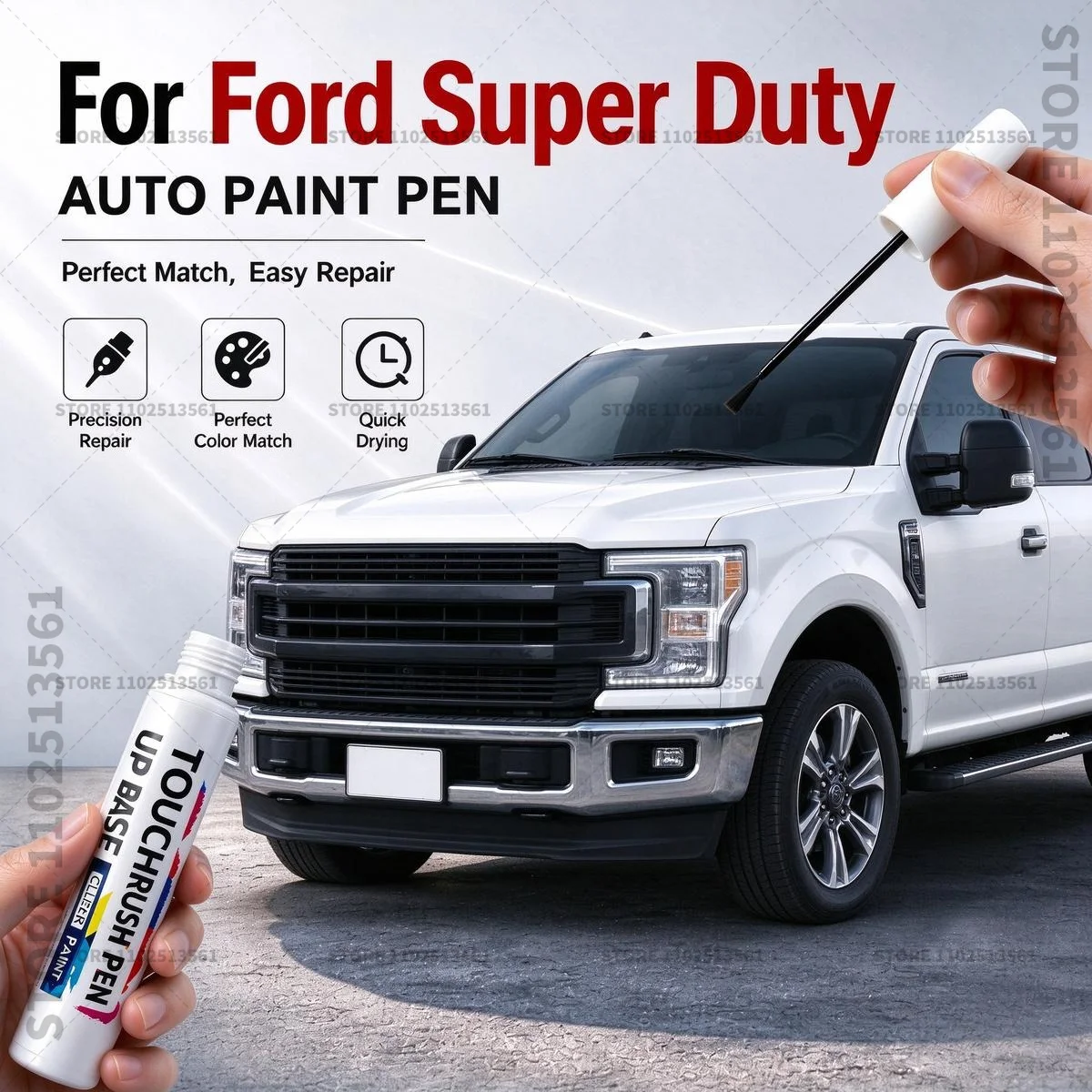For 1999-2025 Ford Super Duty White Black Car Paint Repair Pen for Minor Scratches Automotive Touch Up Paint for Exterior Panels