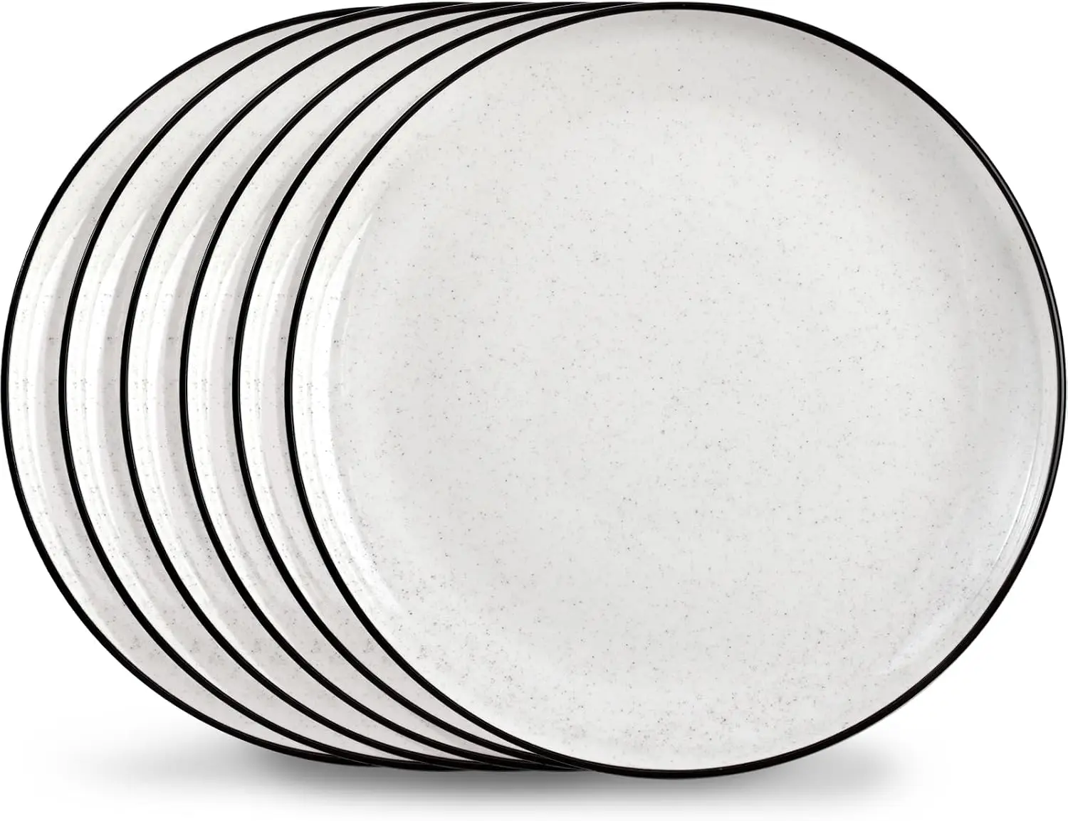 

Ceramic White Dinner Plates Set of 6, 10.5 Inch Plates for Kitchen, Microwave Oven and Dishwasher Safe, Modern Dishes Set for Pa