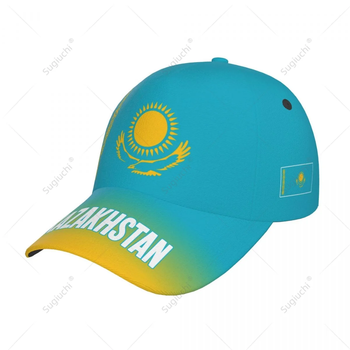 Unisex Baseball Cap Hat Kazakhstan Flag Gradient Color 3D Printing for Tennis Outdoor Bike Bicycle Golf Baseball Sports Fans