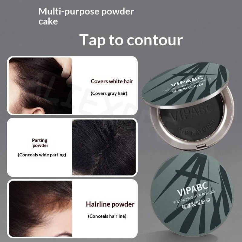 Fluffy Volumizing Hair Powder Black Brown Instant Gray Root Coverage Hairline Shaping Powder for All Hair Types Users