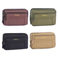 Multi Layer Men Phone Pouch Belt Waist Bag Fanny Pack Canvas Purse Mobile Phone Bag Small Pocket Design Belt Pouch Bag for Phone