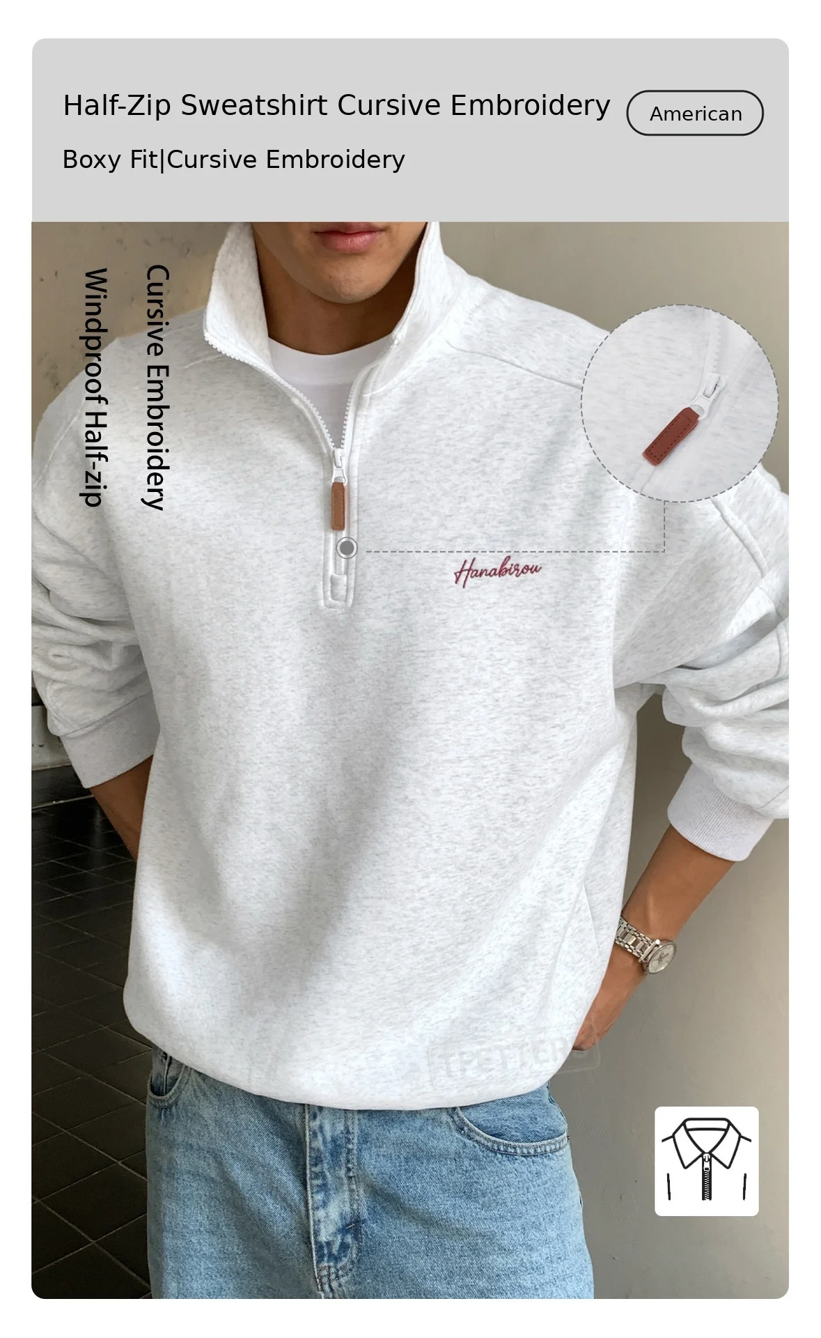 TFETTERS EU Size 2026 Autumn Casual Half Zip Pullover Men Stand Collar Minimal Letter Embroidered Long Sleeve Sweatshirt Man