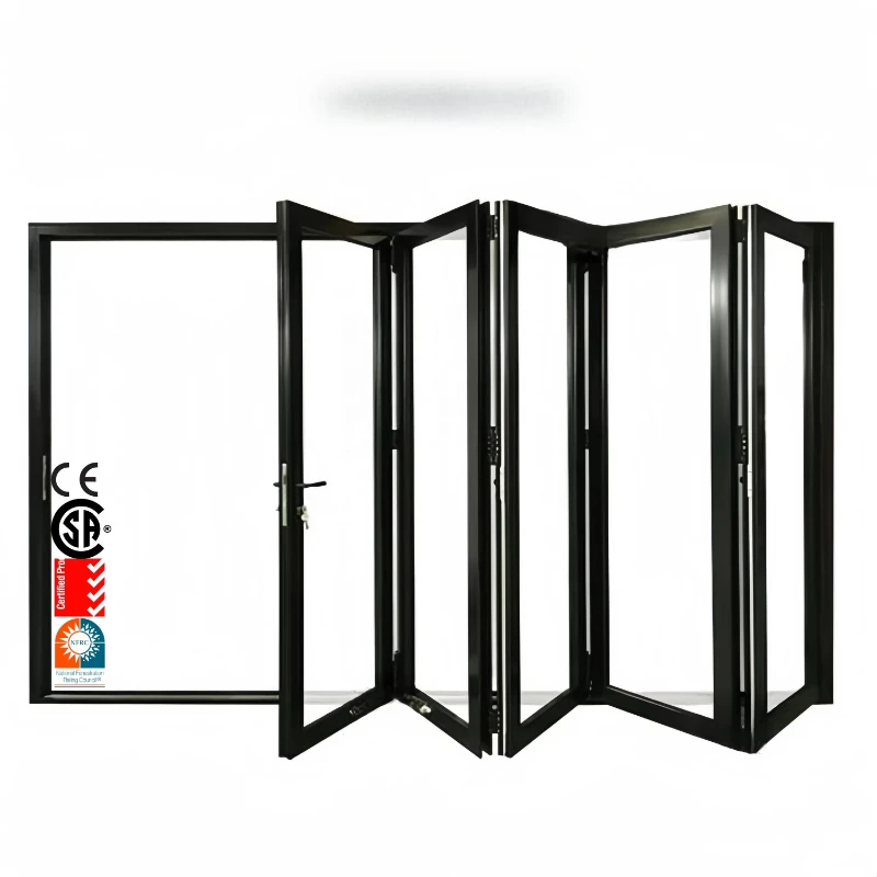 

High quality aluminum double glass energy saving double folding door external main entrance patio folding door