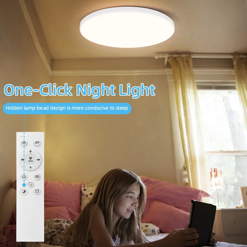 Imagem -06 - Luz de Teto Led Rgb Inteligente Controle Bluetooth App Lâmpadas Reguláveis para Quarto Luz Ultra Fina 110v265v 24w Versão Global