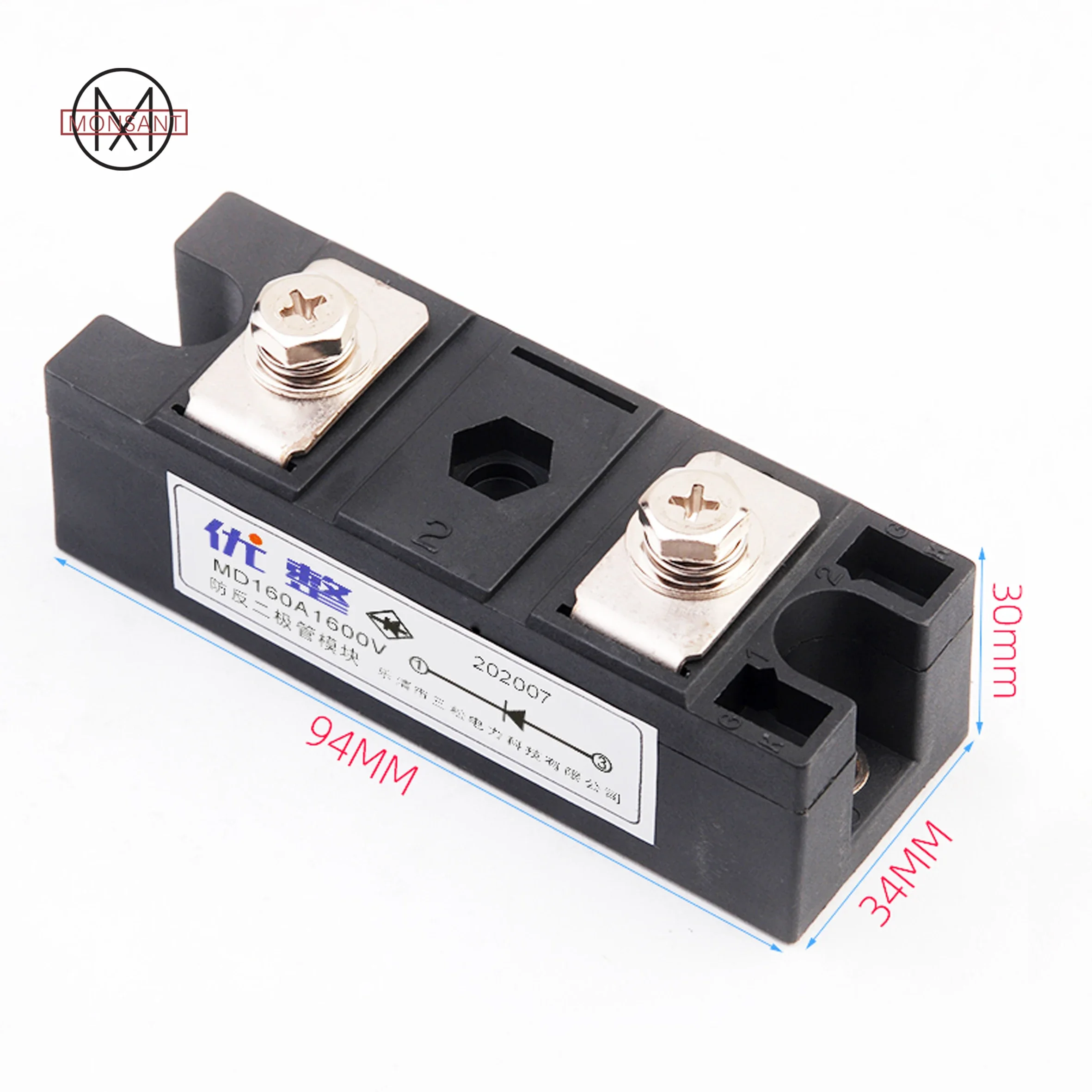 MD110A 160 200A 300A 400 1600V 2000V High Power Anti-reverse Continuous Current Diode Module