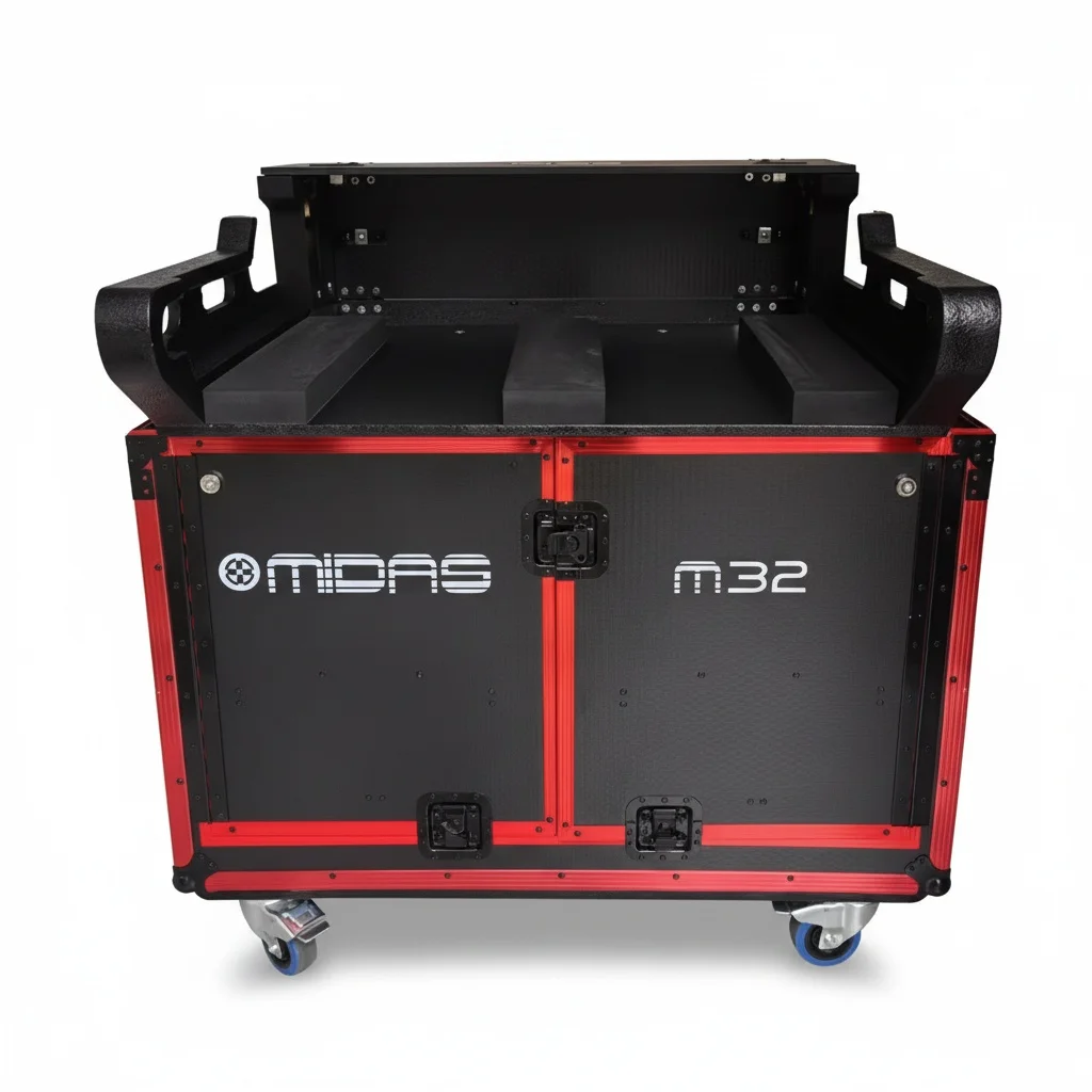 ATA Flight Case, Heavy Duty Aluminum Road Case, Hydraulic Lifting Mixer Case for Midas M32 M32R, 115 x 50 x 109 cm Size