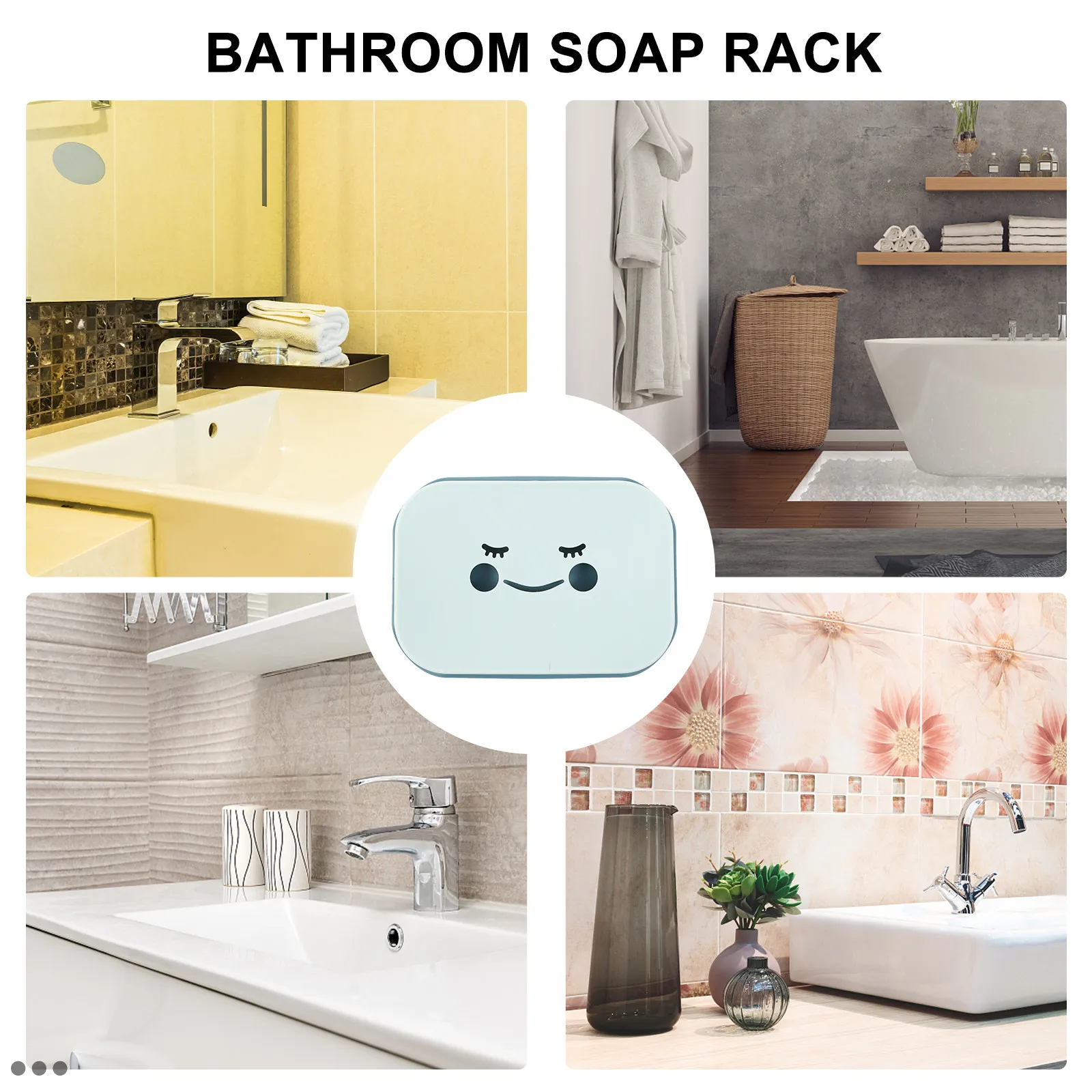 Adorable Creative Soap Box Draining Dish Simple Design Smooth Edges Strong Pressure Resistance Soap Storage Case for Bathroom