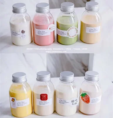 50pcs 250/350ml Tea Milk Fruit Water Cup Beverage Water Bottle Disposable Yogurt Food Grade Bottle Milk Tea Shop Juice Bottle