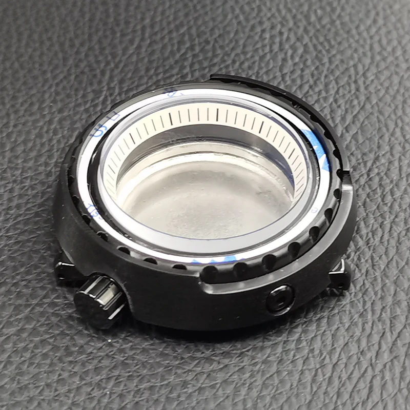 Mod Seiko Black Canned Tuna Watch Cases Fits NH35 NH36 4R36 4R35 7S26 Movements Fashion Bezel Insert Ring Men Watch Repair Parts