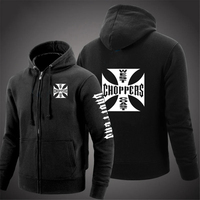West Coast Choppers 2025 New Spring Autumn Mens Solid Color Zipper Pullover Sweater Warm Long-sleeved Comfortable Versatile Caot