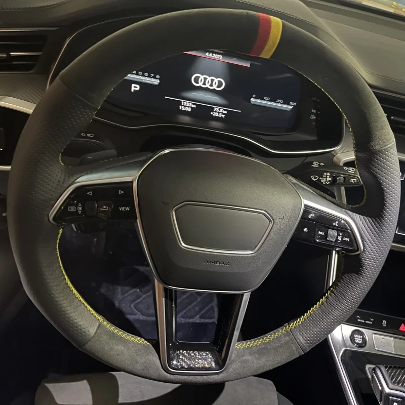 

Плетеный чехол на руль автомобиля, ручное шитье из натуральной кожи для Audi A6 (C8) Avant Allroad A7 (K8) 2018 2019 2018-2019 S7