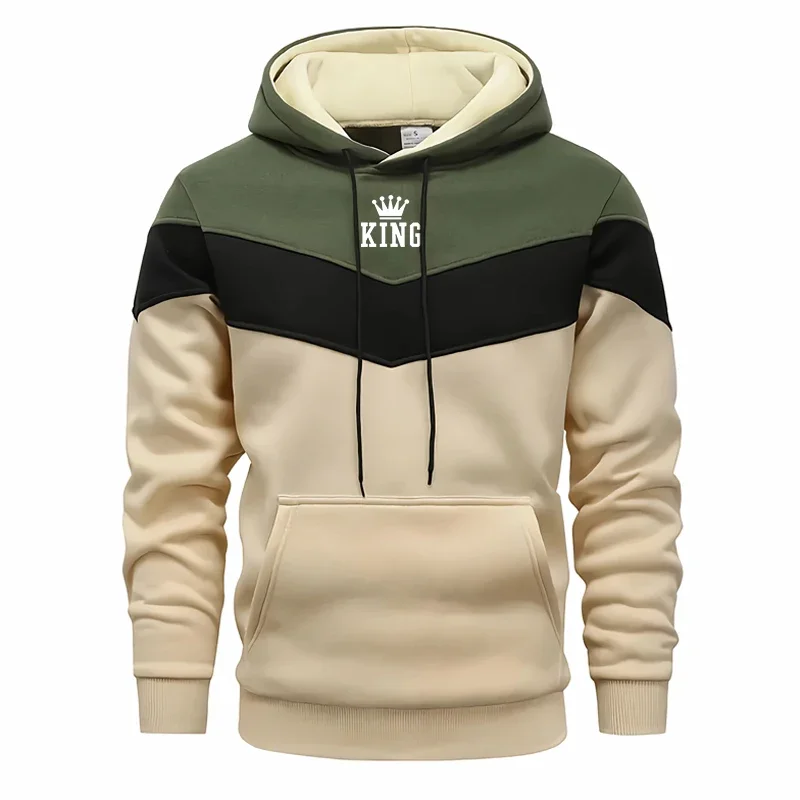 King Printing Herren-Trainingsanzug, lässig, dreifarbig, Sweatshirts, Herbst-Winter, Straße, Herrenbekleidung, täglicher Sport, Jogging, Hoodies, Tops