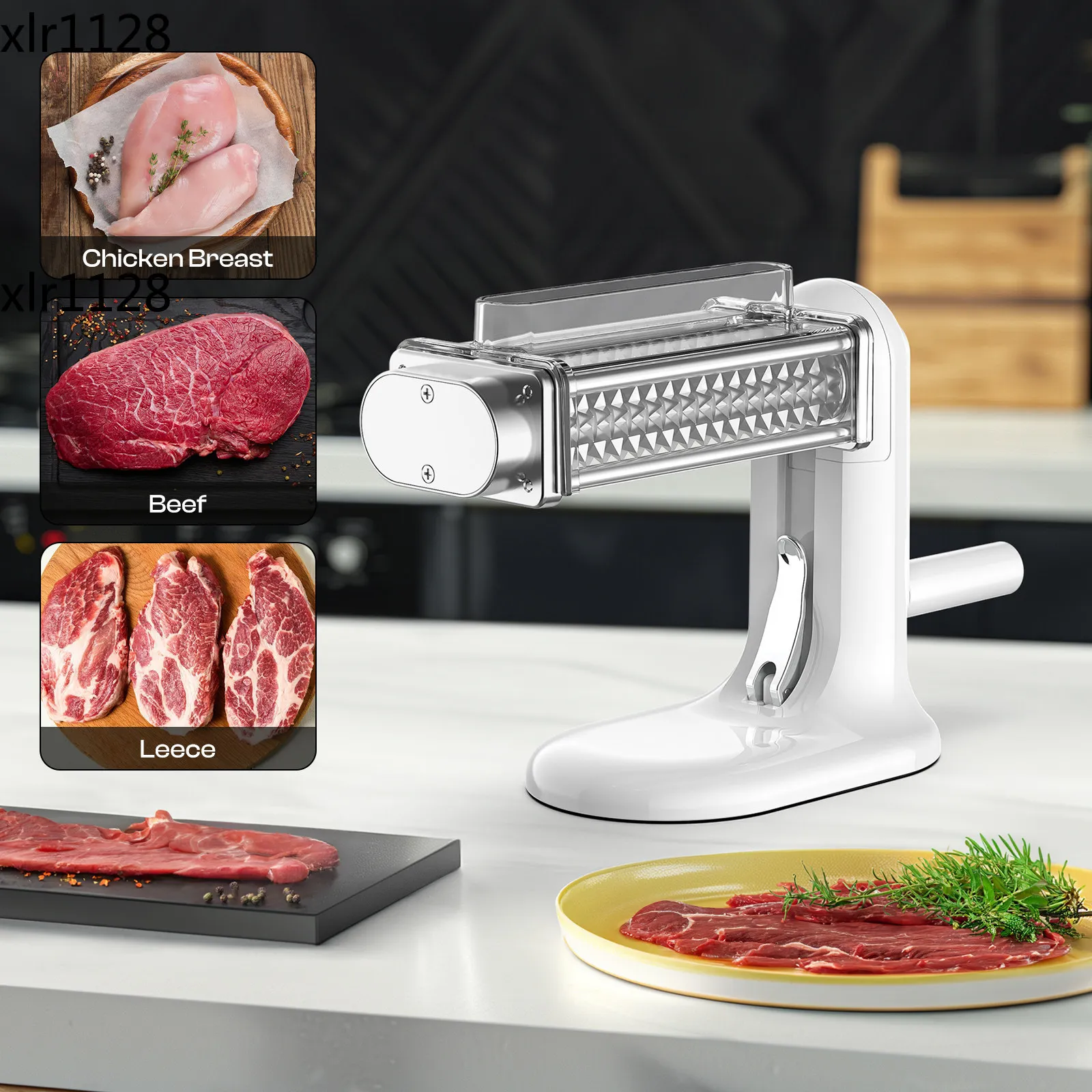 Manual Meat Tenderizer with Stainless Steel Gear Rolling Tool for Steak Poultry Tenderizing