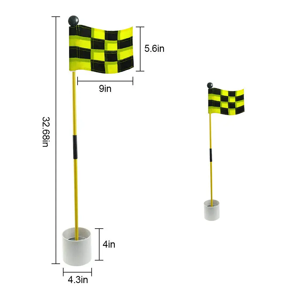 CRESTGOLF Golf Hole Pole Cup Flag Stick for Backyard Practice Detachable Portable Golf Putting Green Flagstick 1 Set