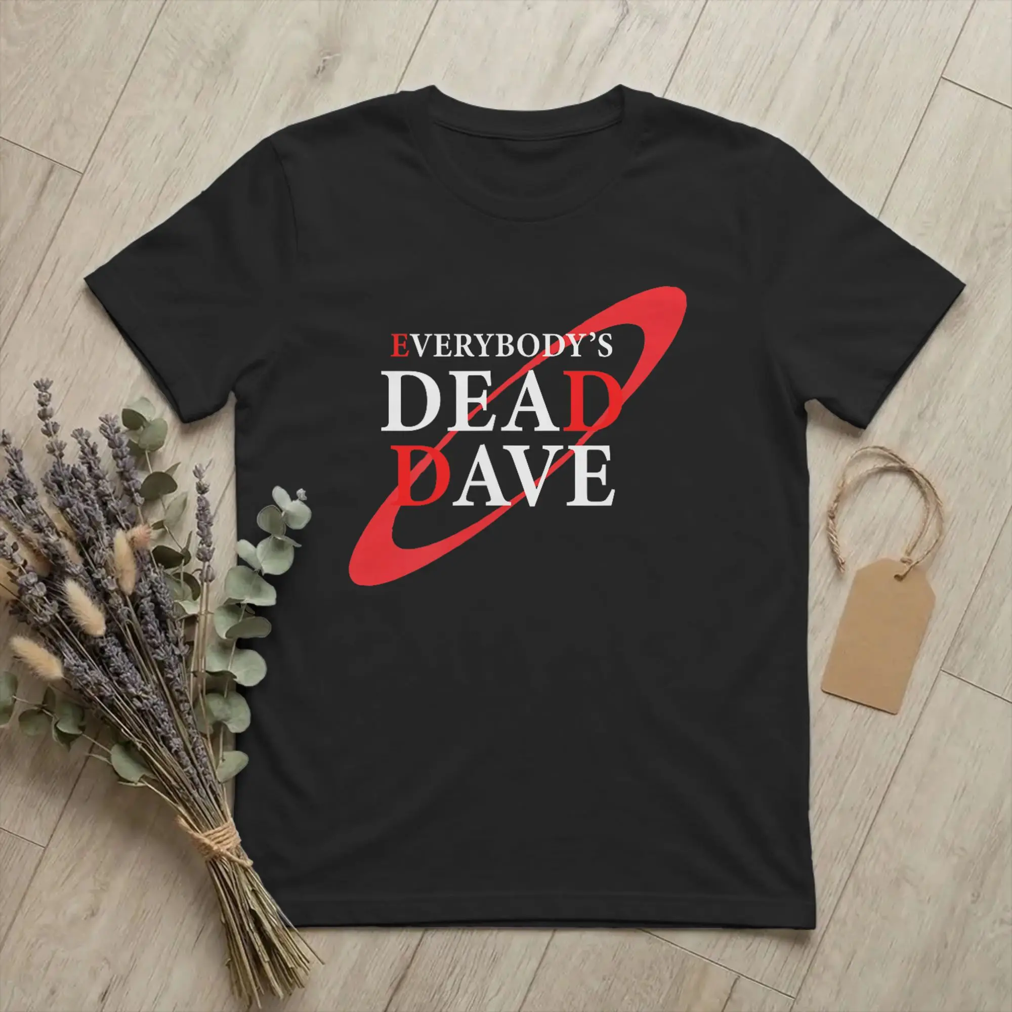 Men T-Shirt Red Planetary Ring Dwarfs Amazing Pure Cotton Tee Shirt Short Sleeve Everybody's Dead Dave T Shirts Tops Original