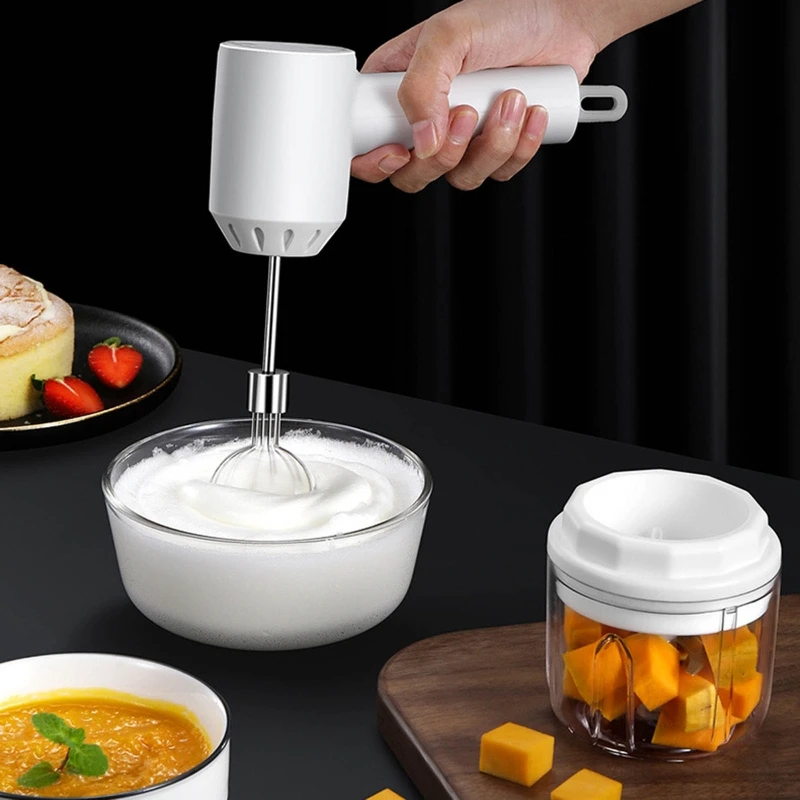 

W8EA Беспроводная портативная электрическая чесночная печенье USB-яиц-битер Венчик Автоматический мясо пищевой машины