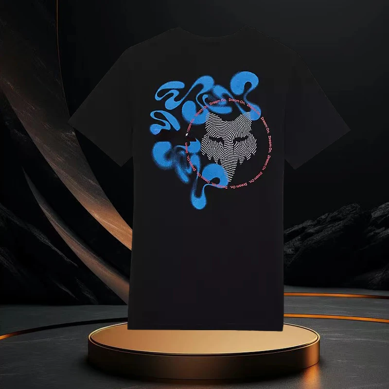 F0x 24/25 neueste Kurzarm-T-Shirt aus reiner Baumwolle für Männer O-Ausschnitt locker für