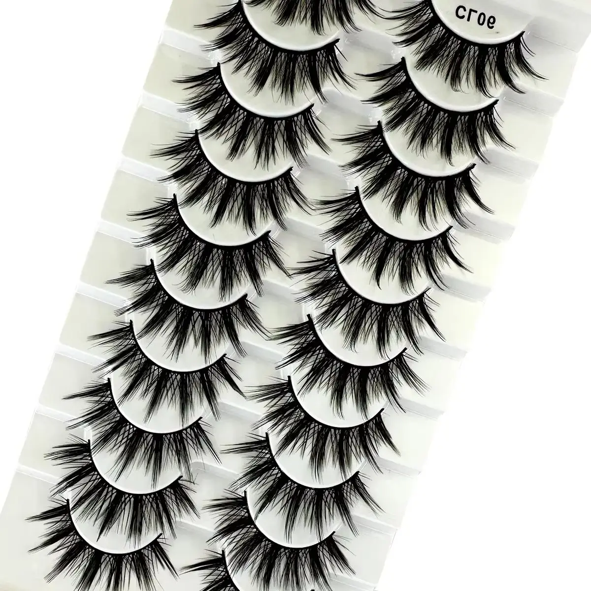 New 10pairs Eyelashes Manga Fluffy Soft Cross Lashes Natural False Lashes  Fairy Little Devil Lashes Extension Makeup