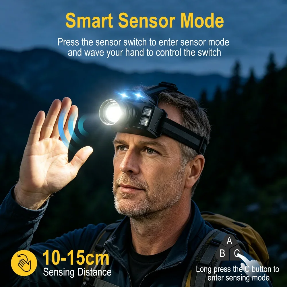 boruit-800lm-sensor-led-headlight-90°-adjustable-zoomable-usb-charging-headlamp-three-light-source-outdoor-head-torch-lantern