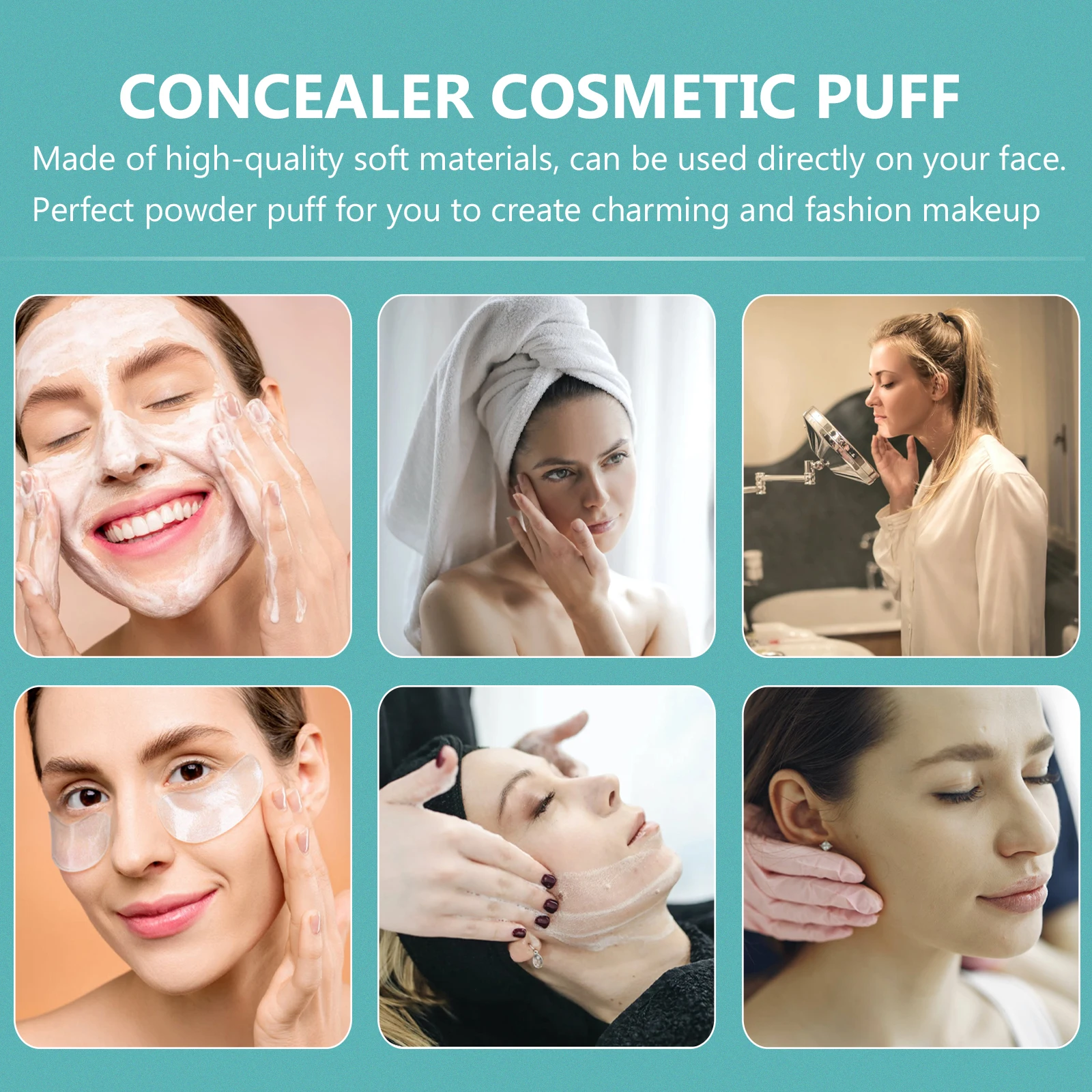 

20pcs Round Powder Puff For Loose Powder Foundation Concealer Makeup Cushion Puff Reusable Washable Cotton Beauty
