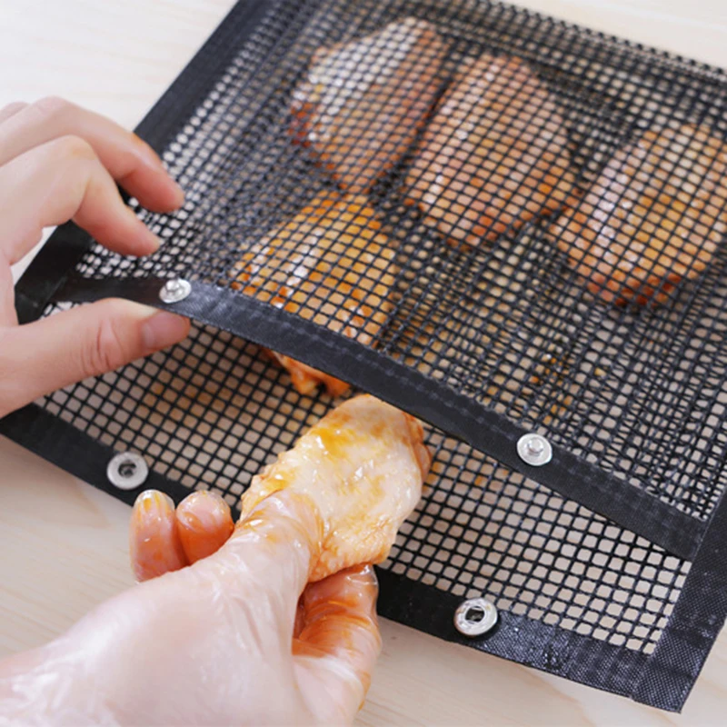 Non-Stick Mesh Bag Flon Barbecue Mesh Bag  Bbq Bag High Temperature Resistant Barbecue Mesh Bag