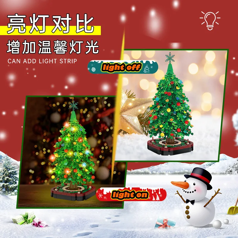 Neue Weihnachtsbaum kleine Partikel Ornament Kinder Weihnachtsgeschenk Montage Baustein Spielzeug