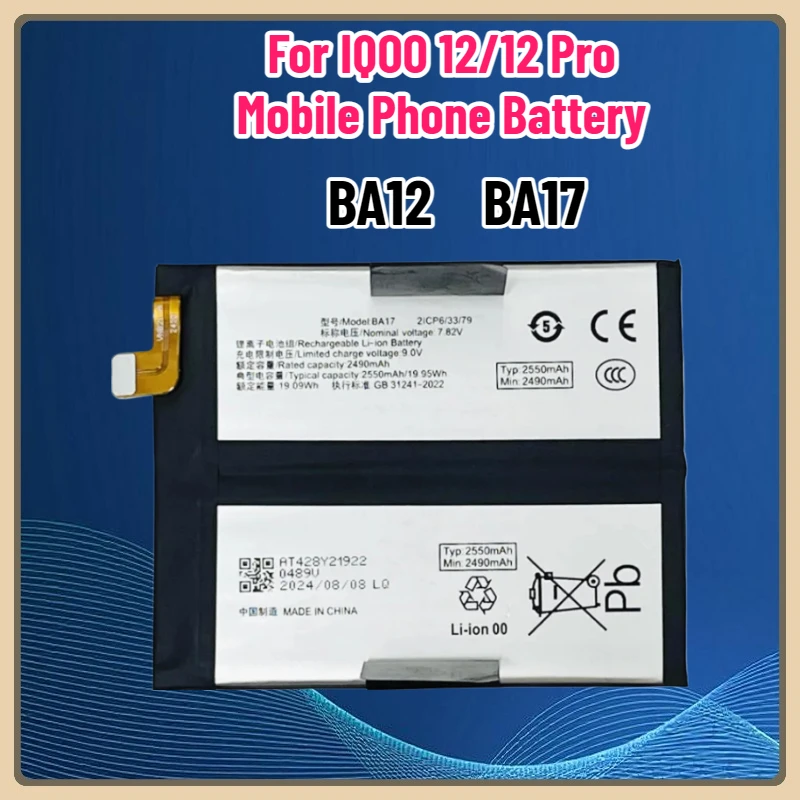 بطارية 3.91 فولت 5000 مللي أمبير BA12 BA17 لبطارية الهاتف المحمول IQOO 12/12 Pro #1