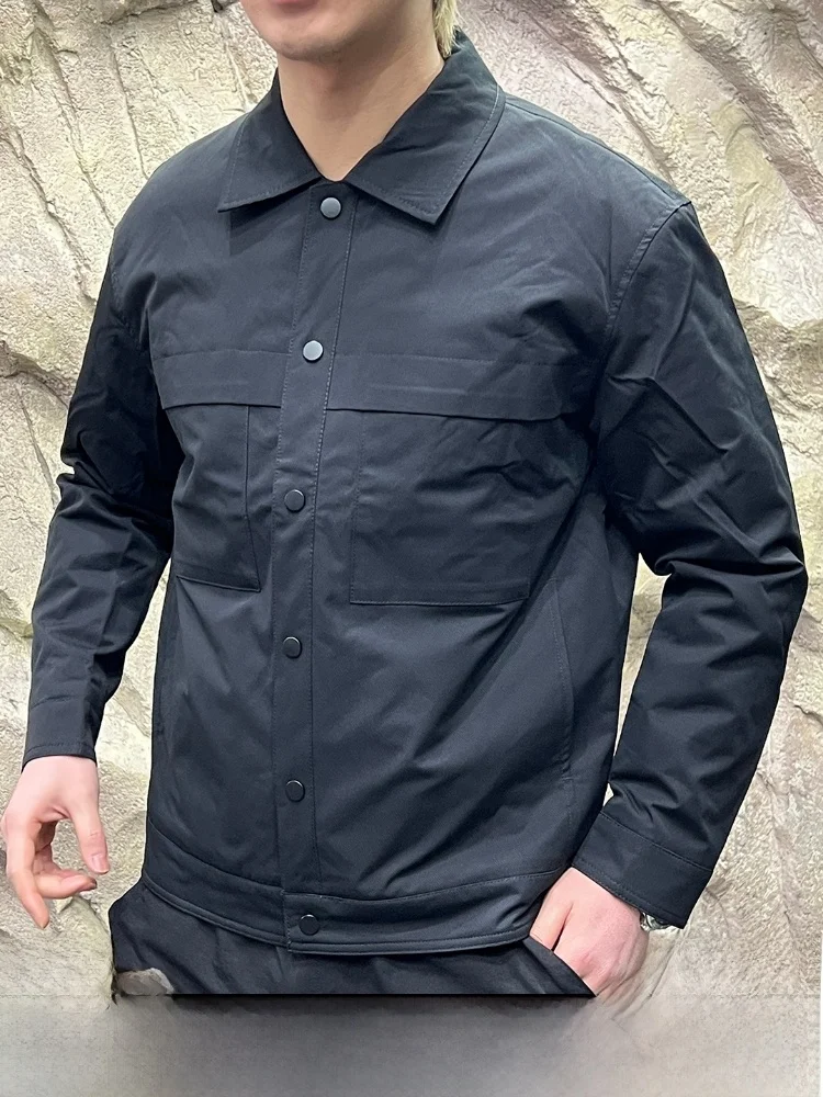 

Retro Thiened Cotton Jaet Men's Spring Autumn Winter Warm Collar Quilted Polyester Fiber Casual Sle Stand Fit Coat