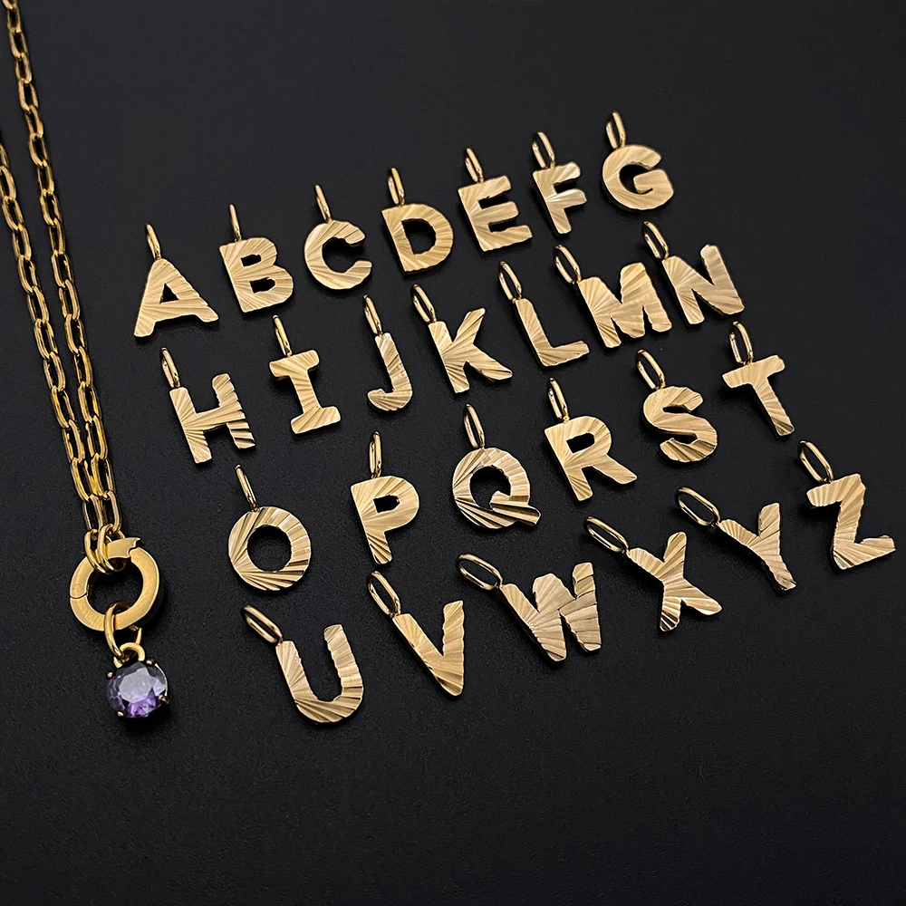 eManco قلادة من الفولاذ المقاوم للصدأ 26 حرف سحر قلادة للنساء 45 سنتيمتر كريستال جولة سحر قلادة سلاسل بالجملة #6